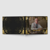 カスタム写真ハッピー退職金ゴールド紙吹雪 ゲストブック (全面)