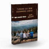 カスタム写真ハッピー60誕生日ギフト男性へ フォトブロック (左)