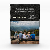 カスタム写真ハッピー60誕生日ギフト男性へ フォトブロック (正面)