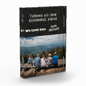 カスタム写真ハッピー60誕生日ギフト男性へ フォトブロック (左)