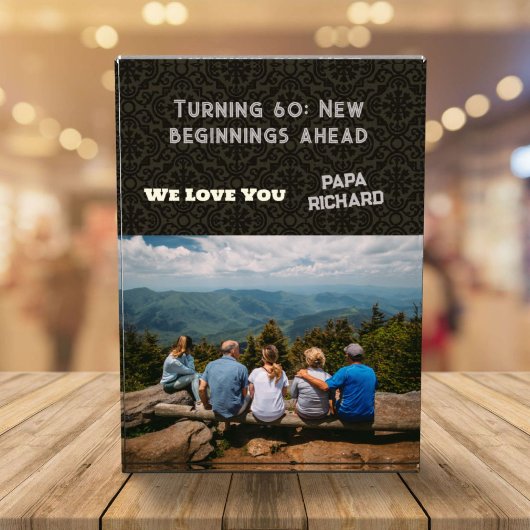 カスタム写真ハッピー60誕生日ギフト男性へ フォトブロック