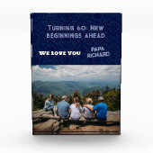 カスタム写真ハッピー60誕生日ギフト男性へ フォトブロック (正面)