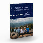 カスタム写真ハッピー60誕生日ギフト男性へ フォトブロック (左)