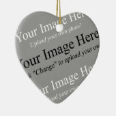 カスタム写真ハートオーナメントテンプレート セラミックオーナメント (右)