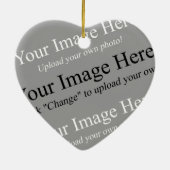 カスタム写真ハートオーナメントテンプレート セラミックオーナメント (裏面)