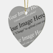 カスタム写真ハートオーナメントテンプレート セラミックオーナメント (左)