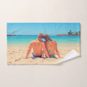 カスタム写真バスタオルあなたの写真ギフト バスタオルセット (ハンドタオル)