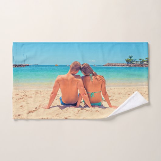 カスタム写真バスタオルあなたの写真ギフト バスタオルセット (ハンドタオル)