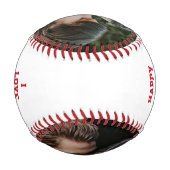 カスタム写真バレンタインデー愛するカップル 野球ボール (裏面)