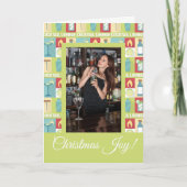 カスタム写真バーテンダークリスマスジョイ シーズンカード (正面)