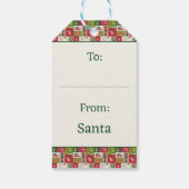 カスタム写真パッチワークのクリ伝統的スマス ギフトタグ (裏面)