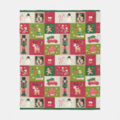 カスタム写真パッチワークのクリ伝統的スマス フリースブランケット (正面)