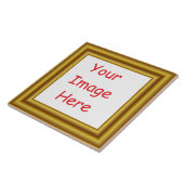 カスタム写真パーソナライズされたと金ゴールドフレーム印刷 タイル (側面)