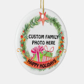 カスタム写真パーソナライズされたクリスマスツリー セラミックオーナメント (右)