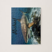 カスタム写真パーソナライズされたサメパーソナライズされた魚 ジグソーパズル (縦)