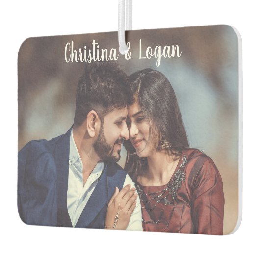 カスタム写真パーソナライズされたハート形 カーエアーフレッシュナー (左)