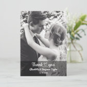 カスタム写真パーソナライズされたロスタイリッシュンチ結婚ア サンキューカード (スタンド正面)