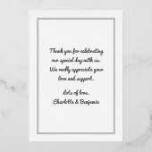 カスタム写真パーソナライズされたロスタイリッシュンチ結婚ア 箔招待状 (裏面)