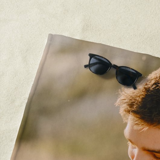 カスタム写真パーソナライズされた写真(文字付) ビーチタオル (インサイチュ)