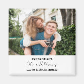 カスタム写真パーソナライズされた冷蔵庫結婚式 マグネット (正面)