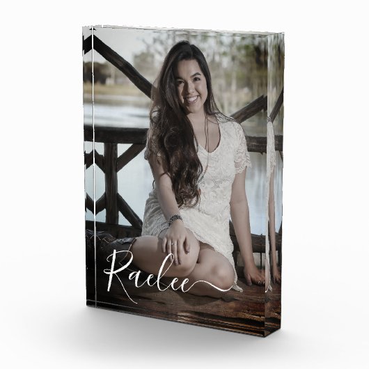 カスタム写真パーソナライズされた名エレガントKeepsake フォトブロック (右)