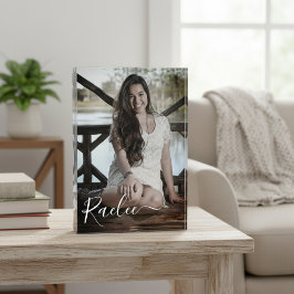 カスタム写真パーソナライズされた名エレガントKeepsake フォトブロック