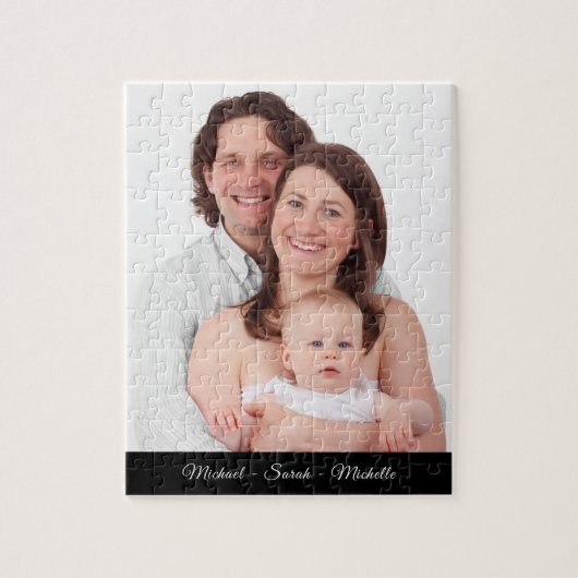 カスタム写真パーソナライズされた名スクリプト文字 ジグソーパズル (縦)