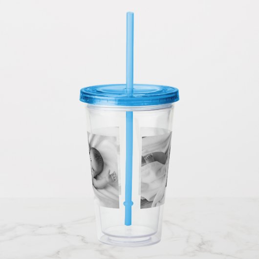 カスタム写真パーソナライズされた家族ベビー子 アクリルタンブラー (右)