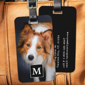 カスタム写真パーソナライズされた家族ペットドッグモノグラム ラゲッジタグ