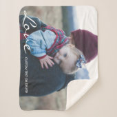 カスタム写真パーソナライズされた文字モダンラブ シェルパブランケット (正面)