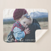 カスタム写真パーソナライズされた文字モダンラブ シェルパブランケット (正面(横))
