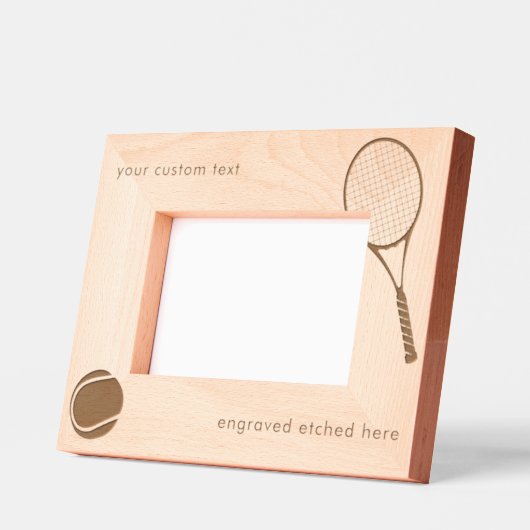 カスタム写真パーソナライズされた枠テニス レーザー彫刻フレーム (左)