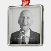 カスタム写真パーソナライズされた死 メタルオーナメント (左)