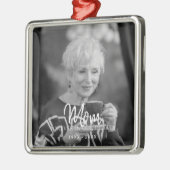 カスタム写真パーソナライズされた死 メタルオーナメント (左)