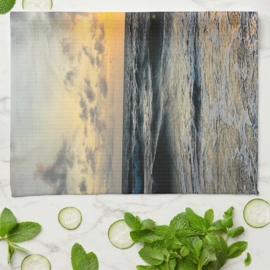 カスタム写真パーソナライズされた自分の写真を追加 キッチンタオル (折り畳み)