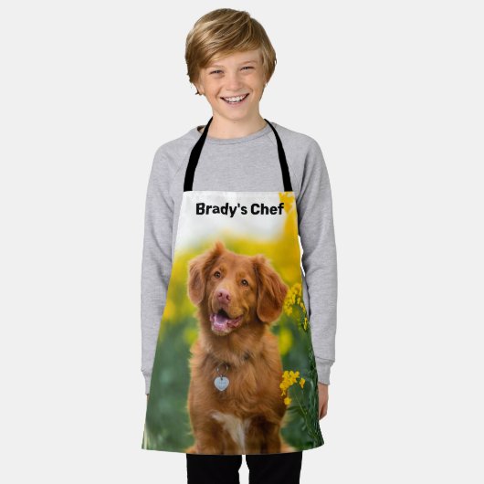 カスタム写真パーソナライズされた自分の子供を作成 エプロン (着用した状態)