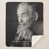 カスタム写真パーソナライズされた記念パパ シェルパブランケット (正面)