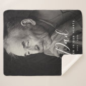 カスタム写真パーソナライズされた記念パパ シェルパブランケット (正面(横))