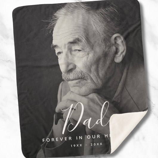 カスタム写真パーソナライズされた記念パパ シェルパブランケット