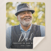 カスタム写真パーソナライズされた記念パパ シェルパブランケット (正面)