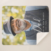 カスタム写真パーソナライズされた記念パパ シェルパブランケット (正面(横))