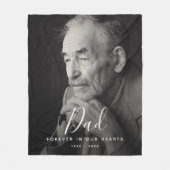 カスタム写真パーソナライズされた記念パパ フリースブランケット (正面)