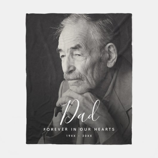 カスタム写真パーソナライズされた記念パパ フリースブランケット (正面)