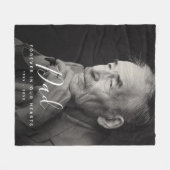 カスタム写真パーソナライズされた記念パパ フリースブランケット (正面(横))