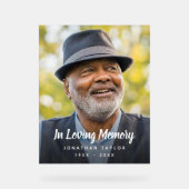 カスタム写真パーソナライズされた追悼式 アクリルサイン (正面)