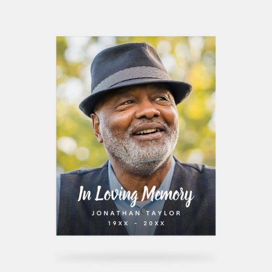 カスタム写真パーソナライズされた追悼式 アクリルサイン (正面)