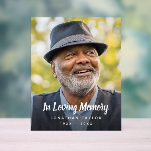 カスタム写真パーソナライズされた追悼式 アクリルサイン (ニュートラル)