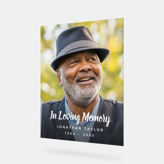 カスタム写真パーソナライズされた追悼式 アクリルサイン (傾斜)