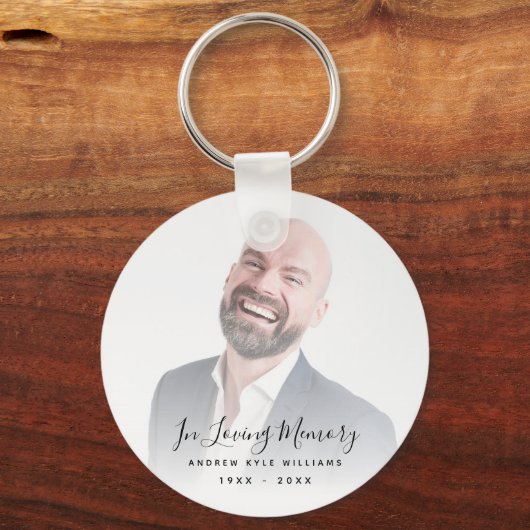 カスタム写真パーソナライズされた追悼式 キーホルダー (正面)