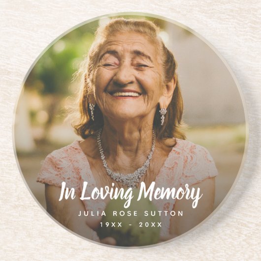 カスタム写真パーソナライズされた追悼式 コースター (正面)